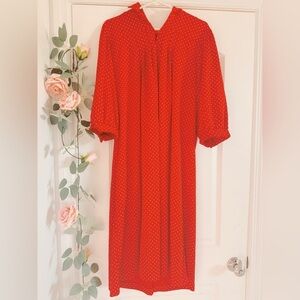 Woman’s Vintage 1970s Red Polka Dot Dress